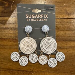 BaubleBar White Beaded Dangle Earrings